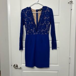 Long Sleeve Plunge Dress